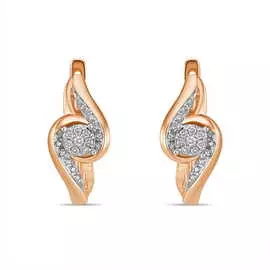 Золотые серьги c бриллиантами