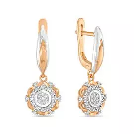 Золотые серьги c бриллиантами