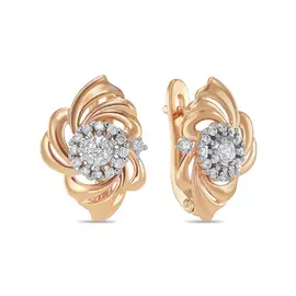 Золотые Серьги c бриллиантами