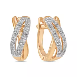 Золотые серьги c бриллиантами