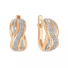 Золотые серьги c бриллиантами