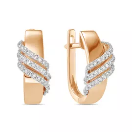 Золотые серьги c бриллиантами