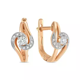 Золотые серьги c бриллиантами