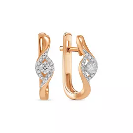 Золотые серьги c бриллиантами