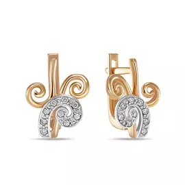 Золотые серьги c бриллиантами