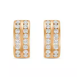 Золотые серьги c бриллиантами