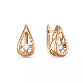 Золотые Серьги c бриллиантами