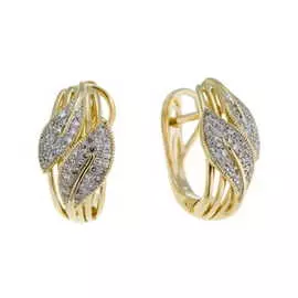 Золотые серьги c бриллиантами