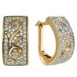 Золотые Серьги c бриллиантами