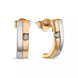 Золотые серьги c бриллиантами