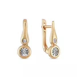 Золотые Серьги c бриллиантами