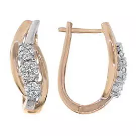 Золотые серьги c бриллиантами