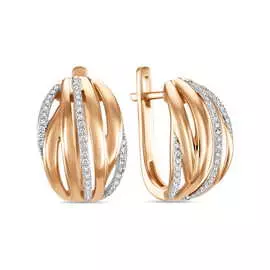 Золотые серьги c бриллиантами