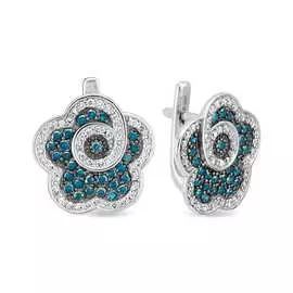 Золотые серьги c бриллиантами