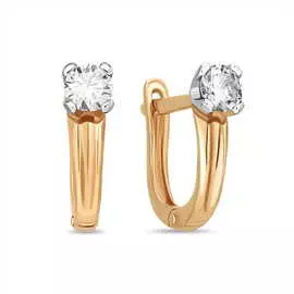 Золотые серьги c бриллиантами