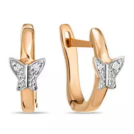 Золотые серьги c бриллиантами