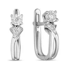 Золотые серьги c бриллиантами