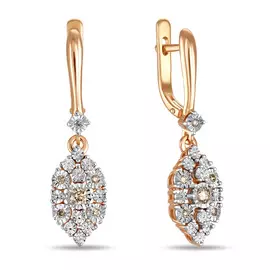 Золотые серьги c бриллиантами