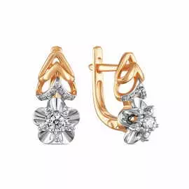 Золотые Серьги c бриллиантами