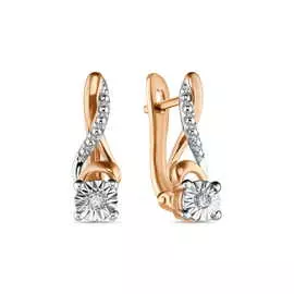 Золотые серьги c бриллиантами