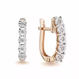 Золотые серьги c бриллиантами