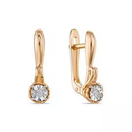 Золотые серьги c бриллиантами