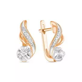 Золотые серьги c бриллиантами