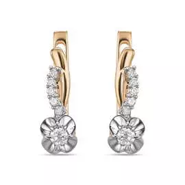 Золотые серьги c бриллиантами