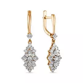 Золотые Серьги c бриллиантами