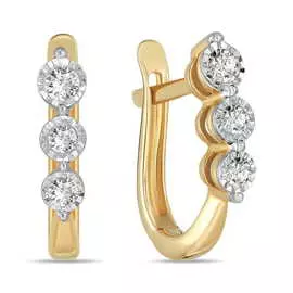 Золотые Серьги c бриллиантами