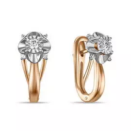 Золотые серьги c бриллиантами