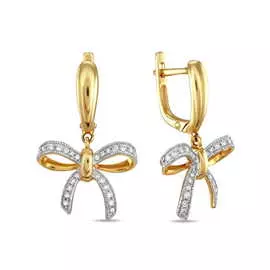 Золотые серьги c бриллиантами