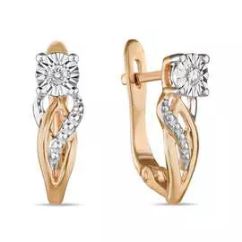 Золотые серьги c бриллиантами