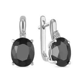 Золотые Серьги c бриллиантами и цветными сапфирами