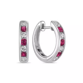 Золотые Серьги c бриллиантами и рубинами