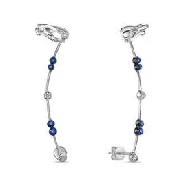 Золотые Серьги c бриллиантами и сапфирами