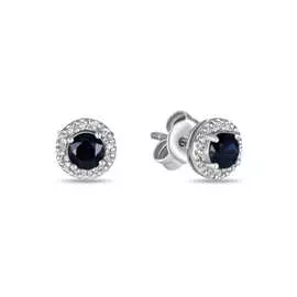 Золотые Серьги c бриллиантами и сапфирами