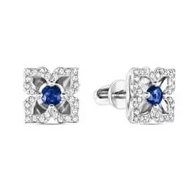 Золотые серьги c бриллиантами и сапфирами