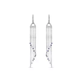 Золотые серьги c бриллиантами и сапфирами