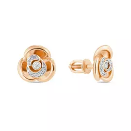 Золотые серьги c бриллиантами и сапфирами