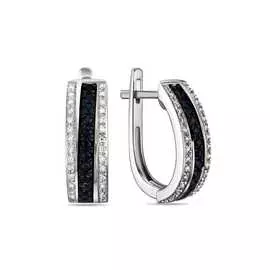 Золотые серьги c бриллиантами и сапфирами