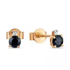 Золотые Серьги c бриллиантами и сапфирами