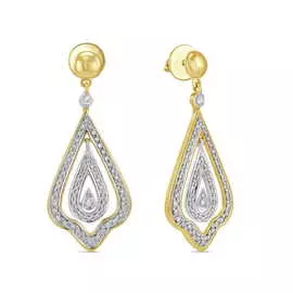 Золотые серьги c бриллиантами и сапфирами