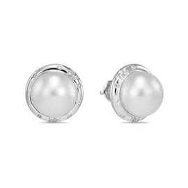 Золотые серьги c бриллиантами и жемчугом