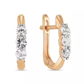 Золотые серьги c цветными сапфирами