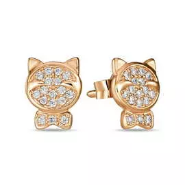 Золотые серьги c фианитами