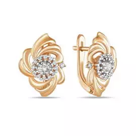 Золотые Серьги c фианитами