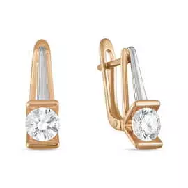 Золотые серьги c сваровски