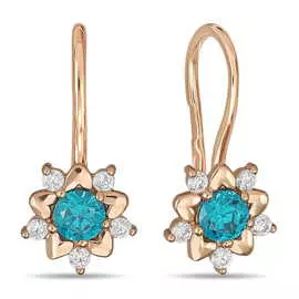 Золотые Серьги c фианитами