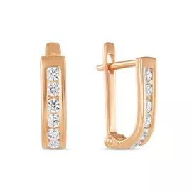 Золотые Серьги c фианитами